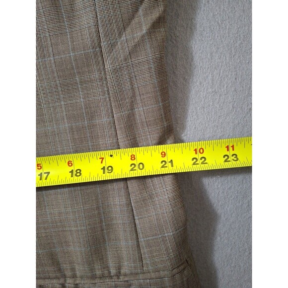 Ermenegildo Zegna Sport Coat Mens 44L Beige Brown Check Plaid Wool Jacket - Picture 7 of 14